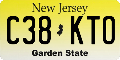 NJ license plate C38KTO