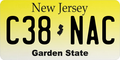 NJ license plate C38NAC
