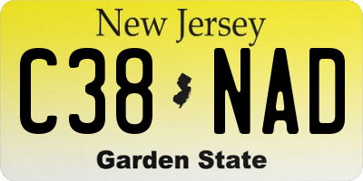 NJ license plate C38NAD