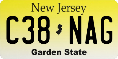 NJ license plate C38NAG