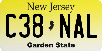 NJ license plate C38NAL