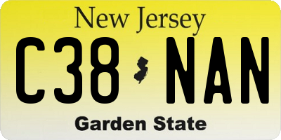 NJ license plate C38NAN