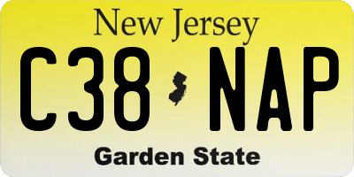 NJ license plate C38NAP