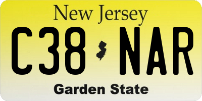 NJ license plate C38NAR