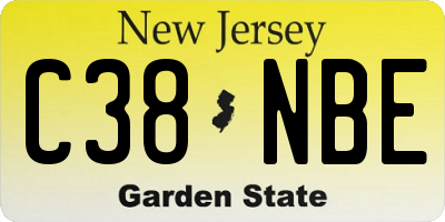 NJ license plate C38NBE