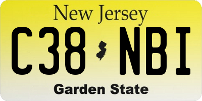 NJ license plate C38NBI