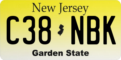 NJ license plate C38NBK