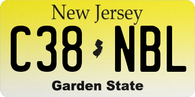 NJ license plate C38NBL