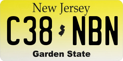 NJ license plate C38NBN