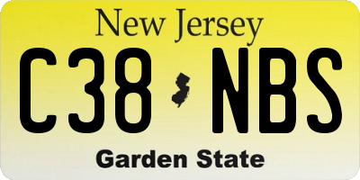 NJ license plate C38NBS