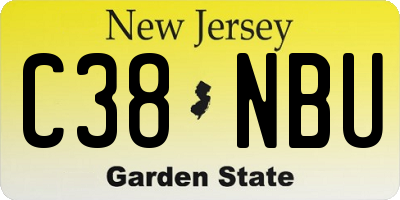 NJ license plate C38NBU