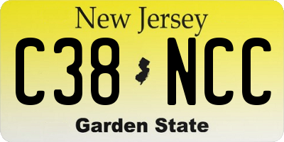 NJ license plate C38NCC