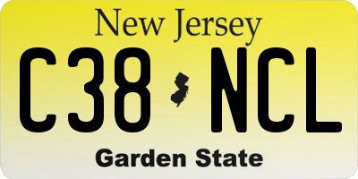 NJ license plate C38NCL