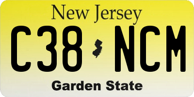 NJ license plate C38NCM