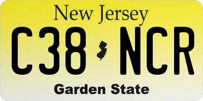 NJ license plate C38NCR