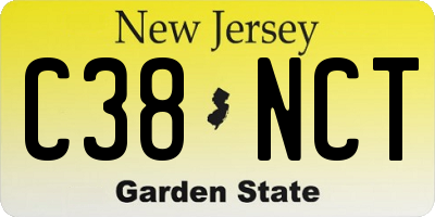 NJ license plate C38NCT