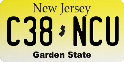 NJ license plate C38NCU