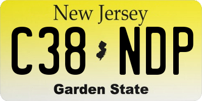 NJ license plate C38NDP