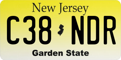 NJ license plate C38NDR