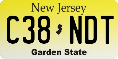 NJ license plate C38NDT