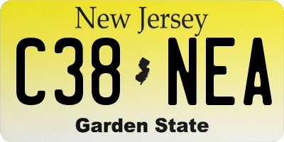 NJ license plate C38NEA