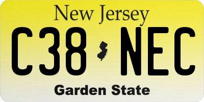 NJ license plate C38NEC