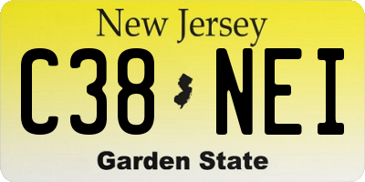 NJ license plate C38NEI
