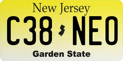 NJ license plate C38NEO
