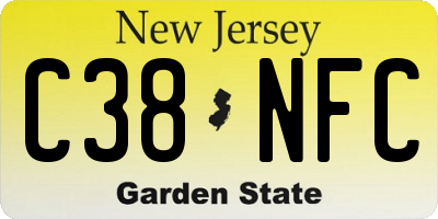 NJ license plate C38NFC