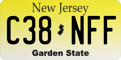 NJ license plate C38NFF