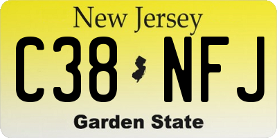 NJ license plate C38NFJ