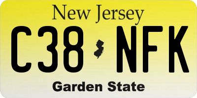 NJ license plate C38NFK