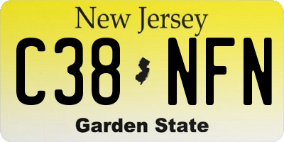 NJ license plate C38NFN