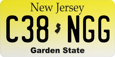 NJ license plate C38NGG