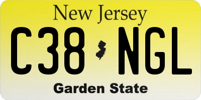 NJ license plate C38NGL