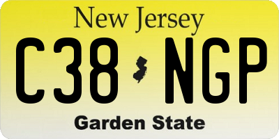NJ license plate C38NGP