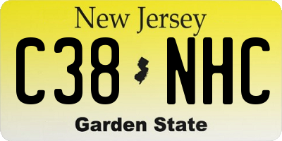 NJ license plate C38NHC