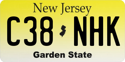 NJ license plate C38NHK