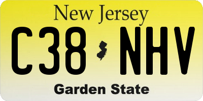 NJ license plate C38NHV