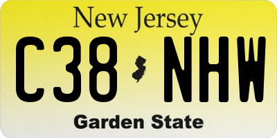 NJ license plate C38NHW