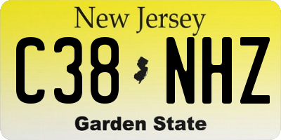 NJ license plate C38NHZ