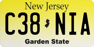 NJ license plate C38NIA