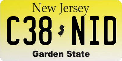 NJ license plate C38NID