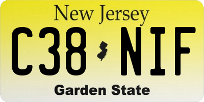 NJ license plate C38NIF