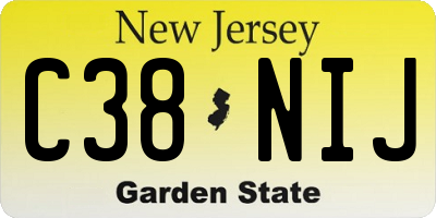 NJ license plate C38NIJ