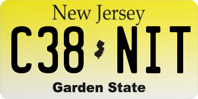 NJ license plate C38NIT