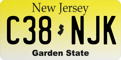 NJ license plate C38NJK