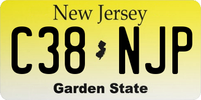 NJ license plate C38NJP