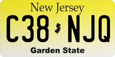 NJ license plate C38NJQ