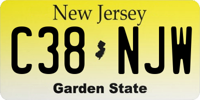 NJ license plate C38NJW